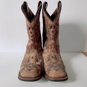 Laredo women leather square toe cowboy boots - Size 7.5M